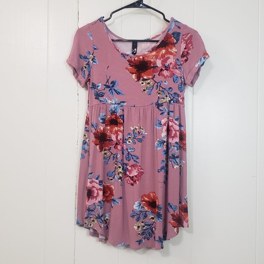 Ing Pink Floral Mini Dress Size Small